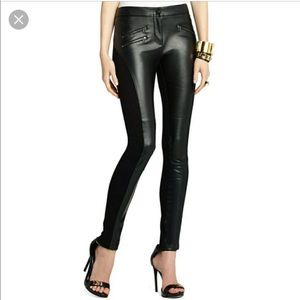 NWOT BCBGMAXAZRIA Sz L Faux Leather leggings.